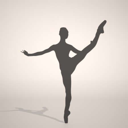 formZ 3D シルエット silhouette 女性 woman female lady バレエダンサー ballet dancer バレリーナ ballerina バレリーヌ ballerine