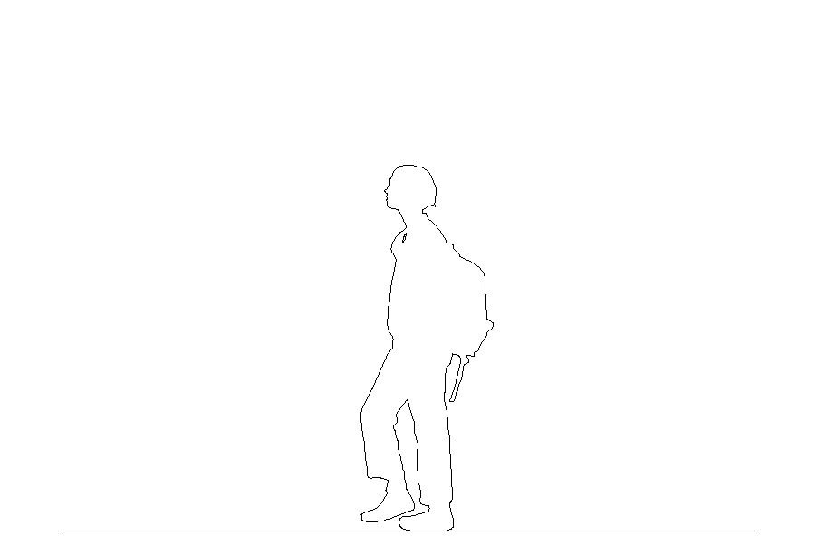 無料,商用可能,フリー素材,フリーデータ,AUTOCAD,DWG,DXF,シルエット,silhouette,woman,female,lady,リュックをしょって歩く女性の2DCAD部品,鞄, bag,walk