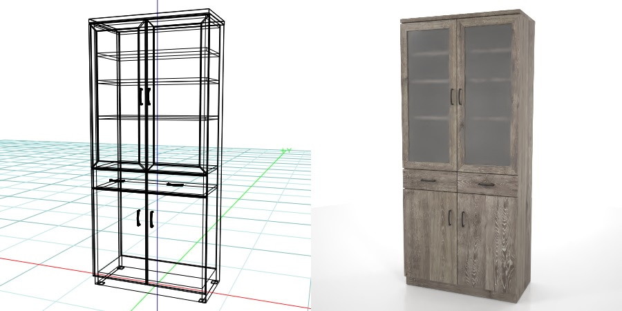 formZ 3D インテリア interior 家具 furniture キャビネット cabinet キッチンボード kitchen ダイニングボード dining カップボード cupboard 食器棚