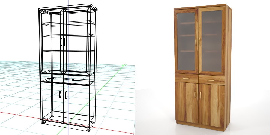 formZ 3D インテリア interior 家具 furniture キャビネット cabinet キッチンボード kitchen ダイニングボード dining カップボード cupboard 食器棚