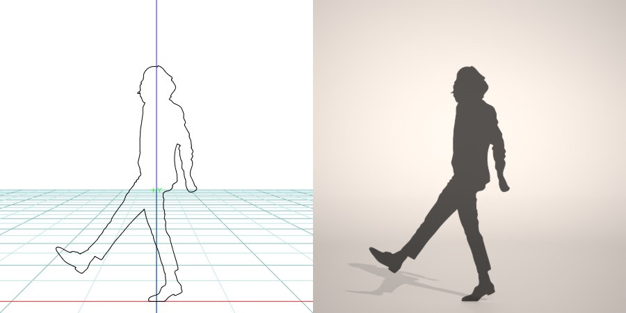 formZ 3D シルエット silhouette 女性 woman female lady スラックス slacks