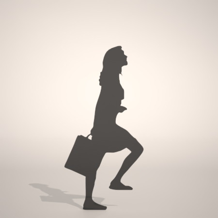 formZ 3D シルエット silhouette 女性 woman female lady 鞄 bag 階段を上る