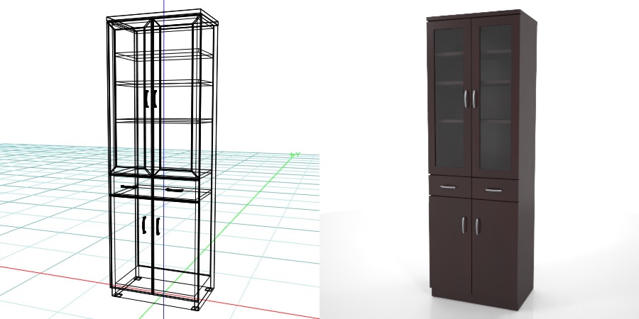 formZ 3D インテリア interior 家具 furniture キャビネット cabinet キッチンボード kitchen ダイニングボード dining カップボード cupboard 食器棚