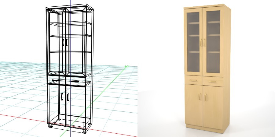 formZ 3D インテリア interior 家具 furniture キャビネット cabinet キッチンボード kitchen ダイニングボード dining カップボード cupboard 食器棚