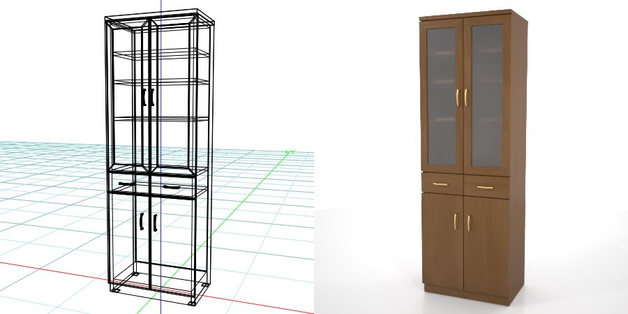 formZ 3D インテリア interior 家具 furniture キャビネット cabinet キッチンボード kitchen ダイニングボード dining カップボード cupboard 食器棚