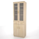 【家具】薄い木目の食器棚(曇りガラス)【formZ】 cupboard_0020
