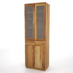 【家具】茶色の木目の食器棚(曇りガラス)【formZ】 cupboard_0021