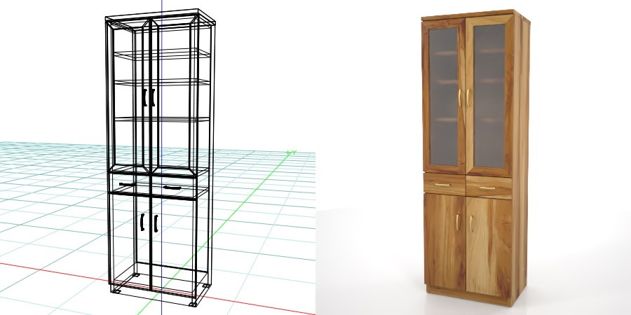 formZ 3D インテリア interior 家具 furniture キャビネット cabinet キッチンボード kitchen ダイニングボード dining カップボード cupboard 食器棚