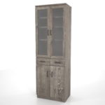 【家具】灰色の木目の食器棚(曇りガラス)【formZ】 cupboard_0022