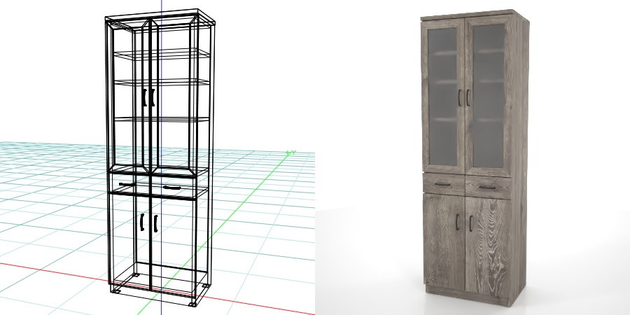 formZ 3D インテリア interior 家具 furniture キャビネット cabinet キッチンボード kitchen ダイニングボード dining カップボード cupboard 食器棚