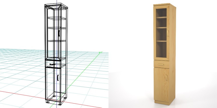 formZ 3D インテリア interior 家具 furniture キャビネット cabinet キッチンボード kitchen ダイニングボード dining カップボード cupboard 食器棚