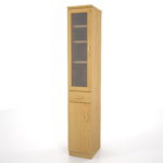 【家具】茶色の木目の食器棚(曇りガラス)【formZ】 cupboard_0024