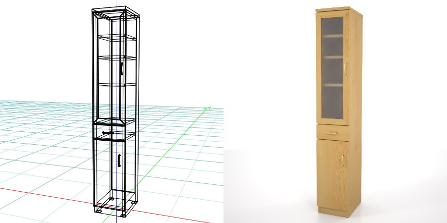 formZ 3D インテリア interior 家具 furniture キャビネット cabinet キッチンボード kitchen ダイニングボード dining カップボード cupboard 食器棚