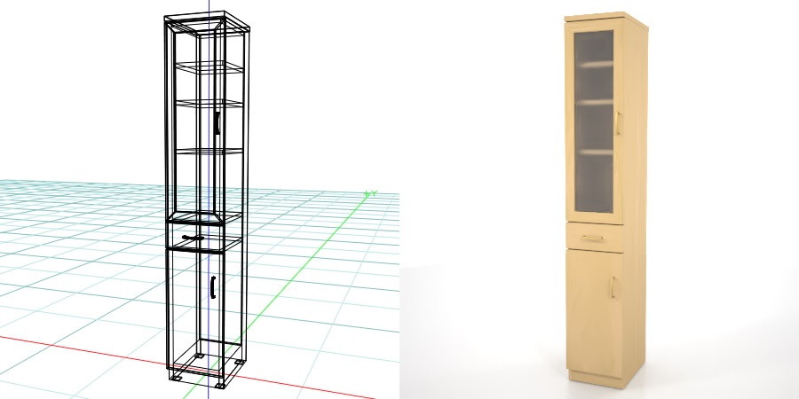 formZ 3D インテリア interior 家具 furniture キャビネット cabinet キッチンボード kitchen ダイニングボード dining カップボード cupboard 食器棚