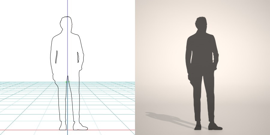 formZ 3D シルエット silhouette 男性 man ジャケット スーツ 背広 business suit 会社員 ビジネスマン businessman サラリーマン