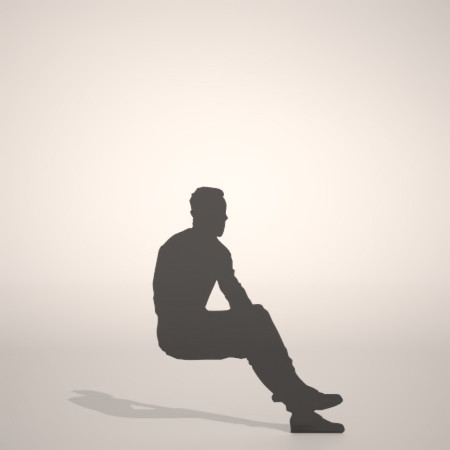 formZ 3D シルエット silhouette 男性 man 脚を組む 座る