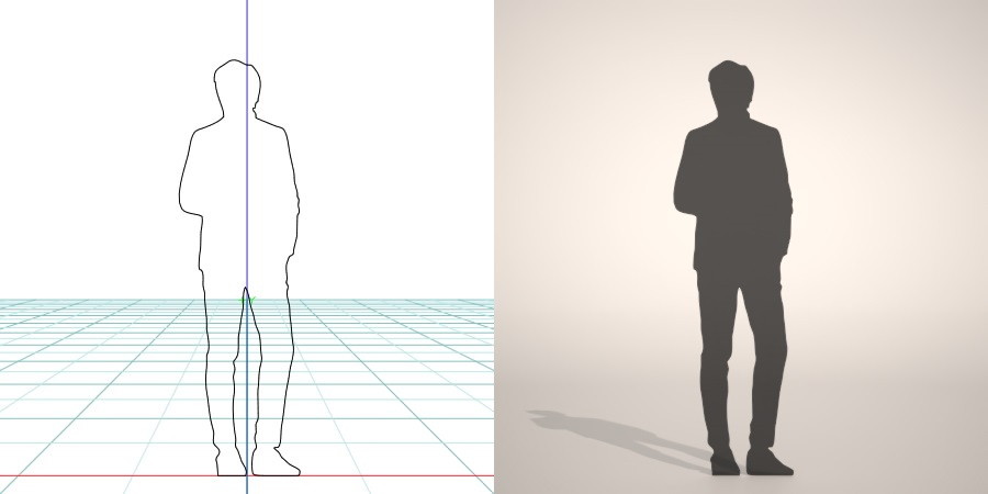 formZ 3D シルエット silhouette 男性 man ジャケット スーツ 背広 business suit 会社員 ビジネスマン businessman サラリーマン