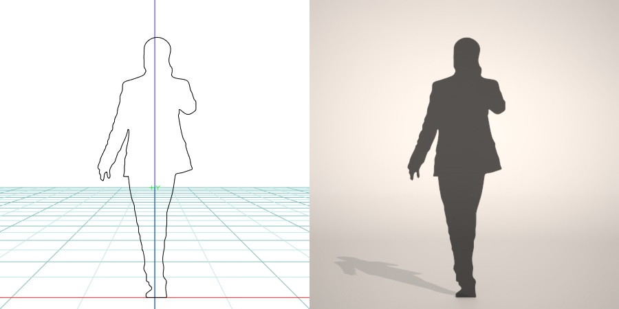 formZ 3D シルエット silhouette 男性 man ジャケット スーツ 背広 business suit 会社員 ビジネスマン businessman サラリーマン 携帯 電話 スマホ 歩く walk