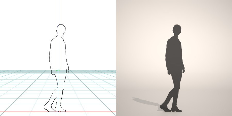 formZ 3D シルエット silhouette 女性 woman female lady スキニーパンツ skinny pants