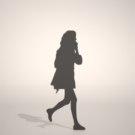 formZ 3D シルエット silhouette 女性 woman female lady 携帯 電話 スマホ 歩く walk