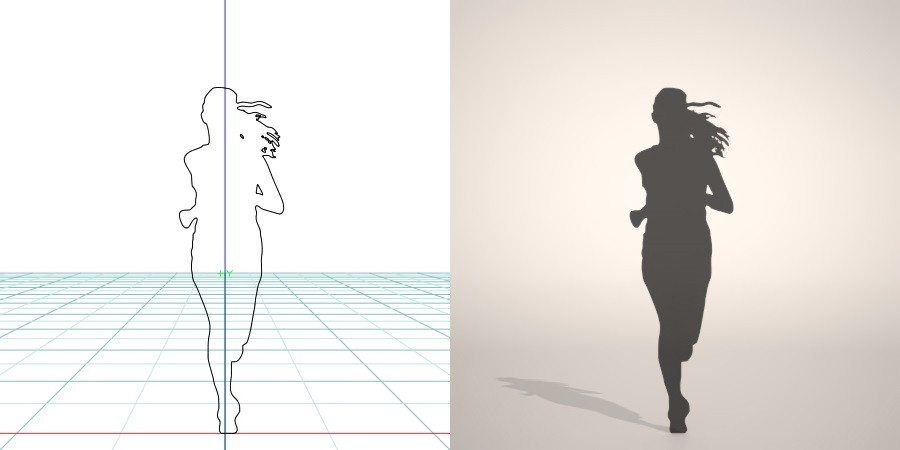 formZ 3D シルエット silhouette 女性 woman female lady ランニング running ジョギング Jogging ジョガー Jogger