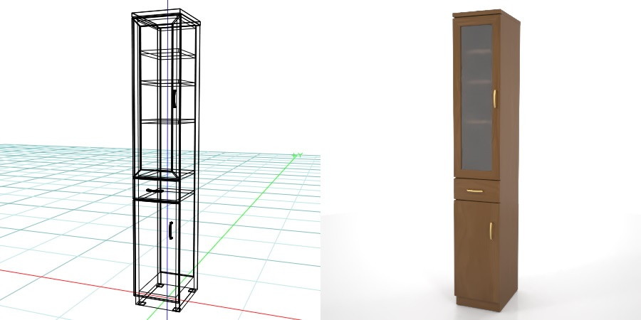 formZ 3D インテリア interior 家具 furniture キャビネット cabinet キッチンボード kitchen ダイニングボード dining カップボード cupboard 食器棚