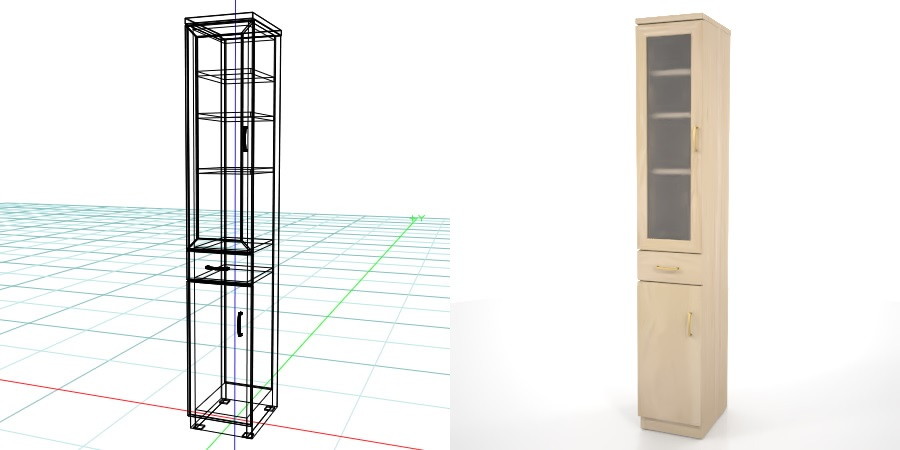 formZ 3D インテリア interior 家具 furniture キャビネット cabinet キッチンボード kitchen ダイニングボード dining カップボード cupboard 食器棚