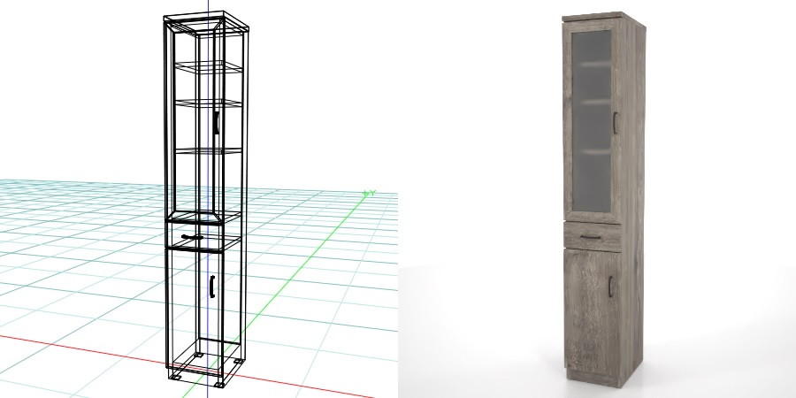 formZ 3D インテリア interior 家具 furniture キャビネット cabinet キッチンボード kitchen ダイニングボード dining カップボード cupboard 食器棚