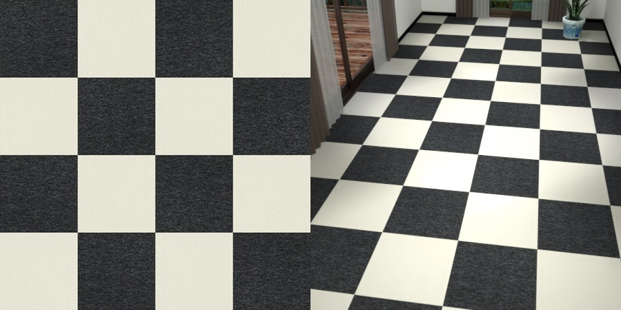 フリーデータ,2D,テクスチャー,texture,JPEG,タイルカーペット,tile,carpet,白色,しろ,white,黒色,ブラック,black,市松貼り,2色市松