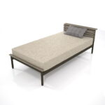 【家具】灰褐色の シングルサイズのベッド【formZ】 bed_0002