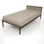 【家具】灰褐色の シングルサイズのベッド【formZ】 bed_0002