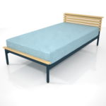 【家具】青い シングルサイズのベッド【formZ】 bed_0003