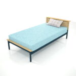【家具】青い シングルサイズのベッド【formZ】 bed_0003