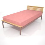 【家具】ピンク色の シングルサイズのベッド【formZ】 bed_0004