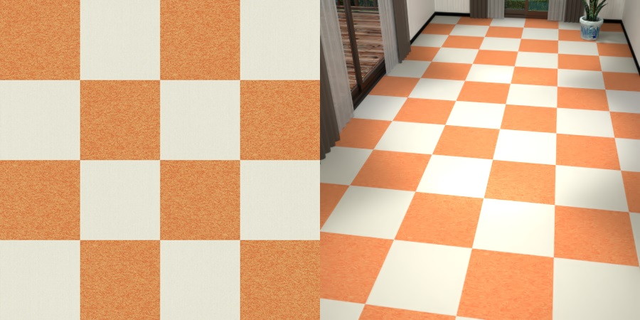 フリーデータ,2D,テクスチャー,texture,JPEG,タイルカーペット,tile,carpet,白色,しろ,ホワイト,white,橙,オレンジ色,orange,市松貼り,2色市松