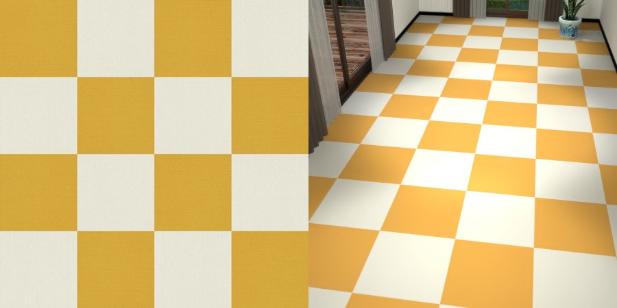 フリーデータ,2D,テクスチャー,texture,JPEG,タイルカーペット,tile,carpet,白色,しろ,ホワイト,white,黄色,イエロー,yellow,市松貼り,2色市松