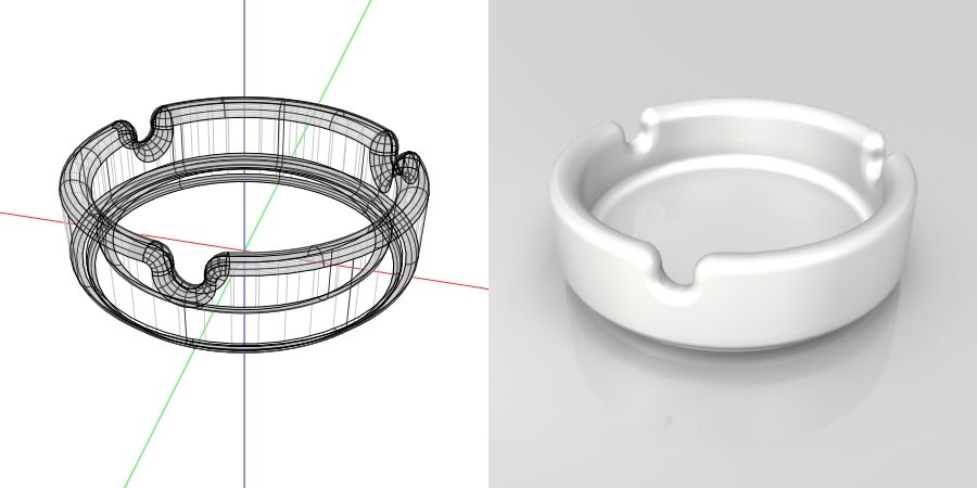 フリー素材 formZ 3D インテリア interior 雑貨 miscellaneous goods 灰皿 ashtray