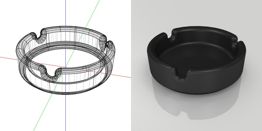 フリー素材 formZ 3D インテリア interior 雑貨 miscellaneous goods 灰皿 ashtray