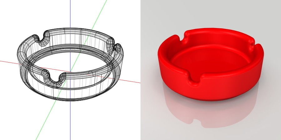 フリー素材 formZ 3D インテリア interior 雑貨 miscellaneous goods 灰皿 ashtray