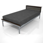 【家具】黒い シングルサイズのベッド【formZ】 bed_0005