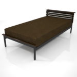 【家具】茶色の シングルサイズのベッド【formZ】 bed_0006