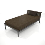 【家具】茶色の シングルサイズのベッド【formZ】 bed_0006