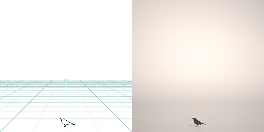 formZ 3D シルエット silhouette 動物 animal 鳥 とり バード bird