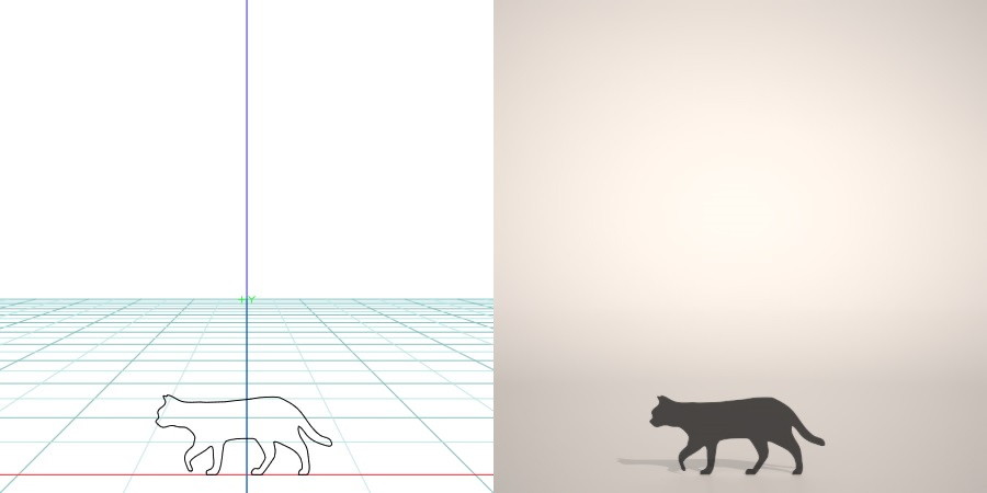 formZ 3D シルエット silhouette 動物 animal 猫 ねこ ネコ cat