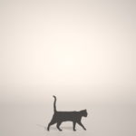 【シルエット】歩く ネコ【formZ】 cat_0002