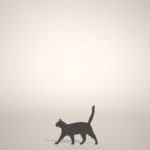 【シルエット】歩く ネコ【formZ】 cat_0003