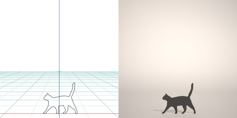 formZ 3D シルエット silhouette 動物 animal 猫 ねこ ネコ cat