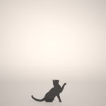 【シルエット】ごはんをおねだりする ネコ【formZ】 cat_0004