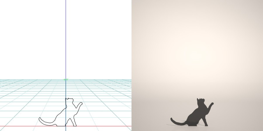 formZ 3D シルエット silhouette 動物 animal 猫 ねこ ネコ cat