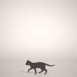 【シルエット】歩いている ネコ【formZ】 cat_0005